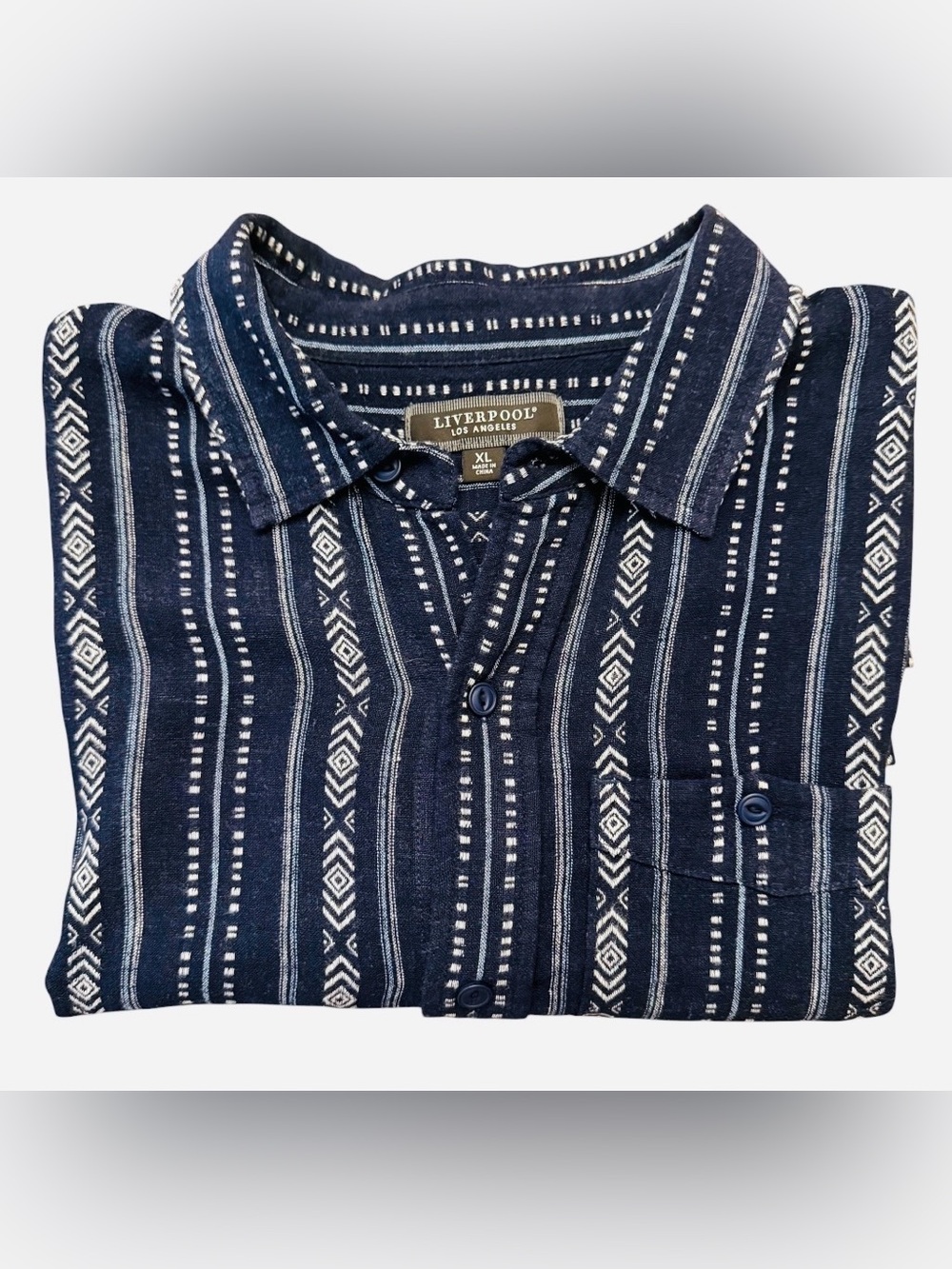 Liverpool Los Angeles Linen Button Down Shirt